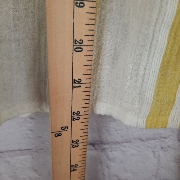 Free People Yellow Striped Button Up Peasant - Picture 12 of 12